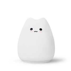 Mini cat night light for kids, 7-color touch control, eye protection, Glowycat and Glowy Cat Mia bedside lamp