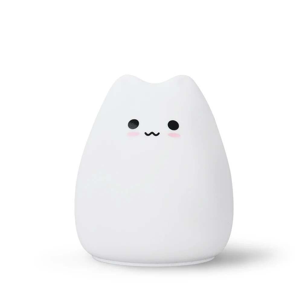 Mini cat night light for kids, 7-color touch control, eye protection, Glowycat and Glowy Cat Mia bedside lamp