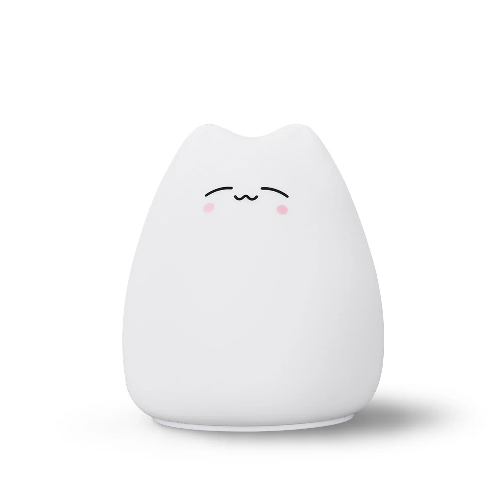 Mini cat night light for kids, 7-color touch control, eye protection, Glowycat and Glowy Cat Stacy bedside lamp